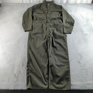 Vintage 80s Wrangler Jumpsuit Coveralls Mens 44 Green Workwear Mechanic Made USA